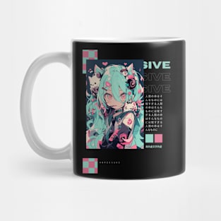 green anime girl Mug